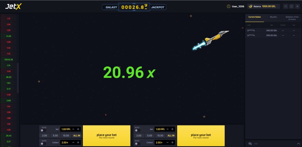 JetX casino rocket money game